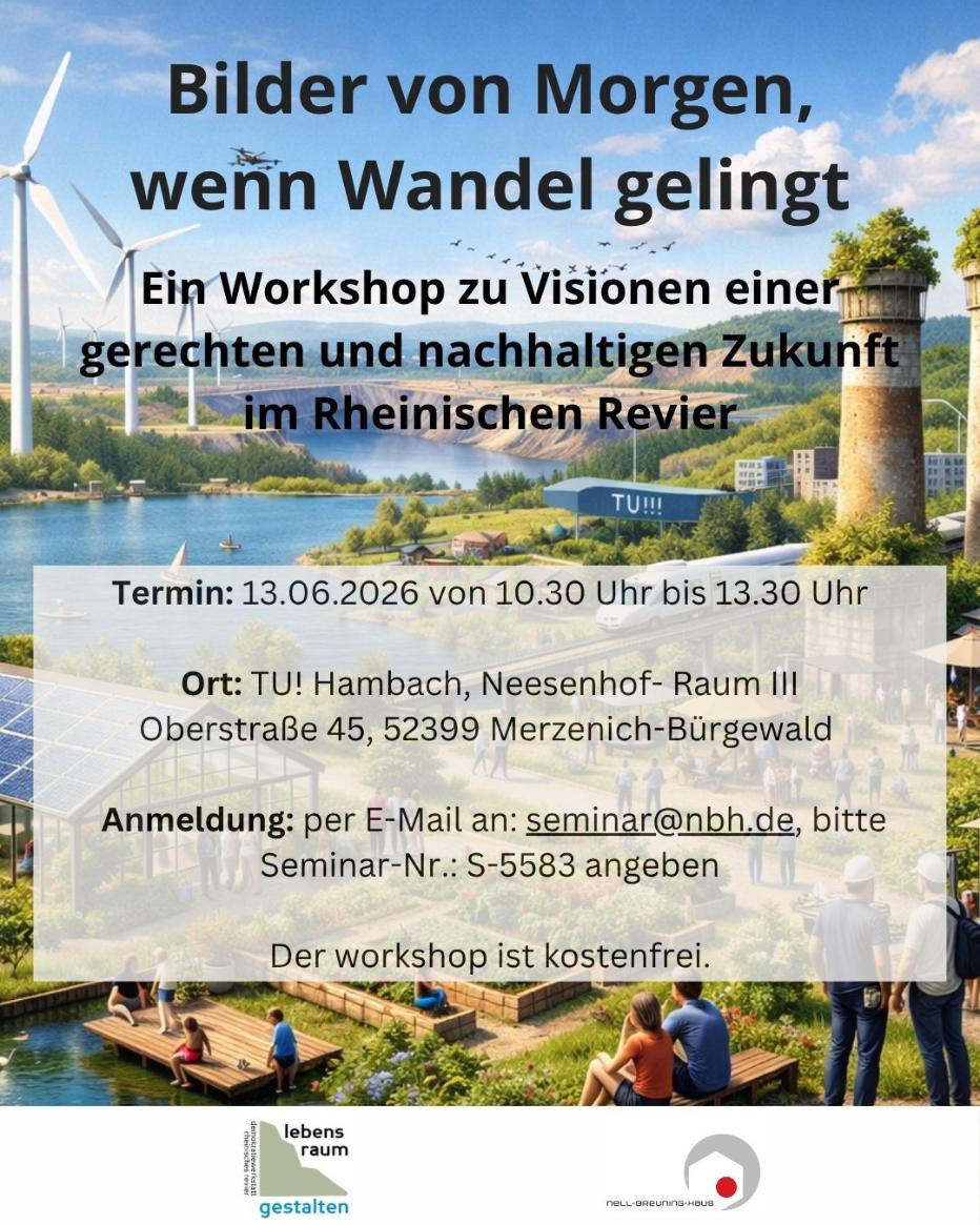 Flyer zur Veranstaltung am 13.06, 10:30 - 13:30 bei der TU! Hambach, Neesenhof- Raum III, Oberstraße 45, 52399 Merzenich-Bürgewald