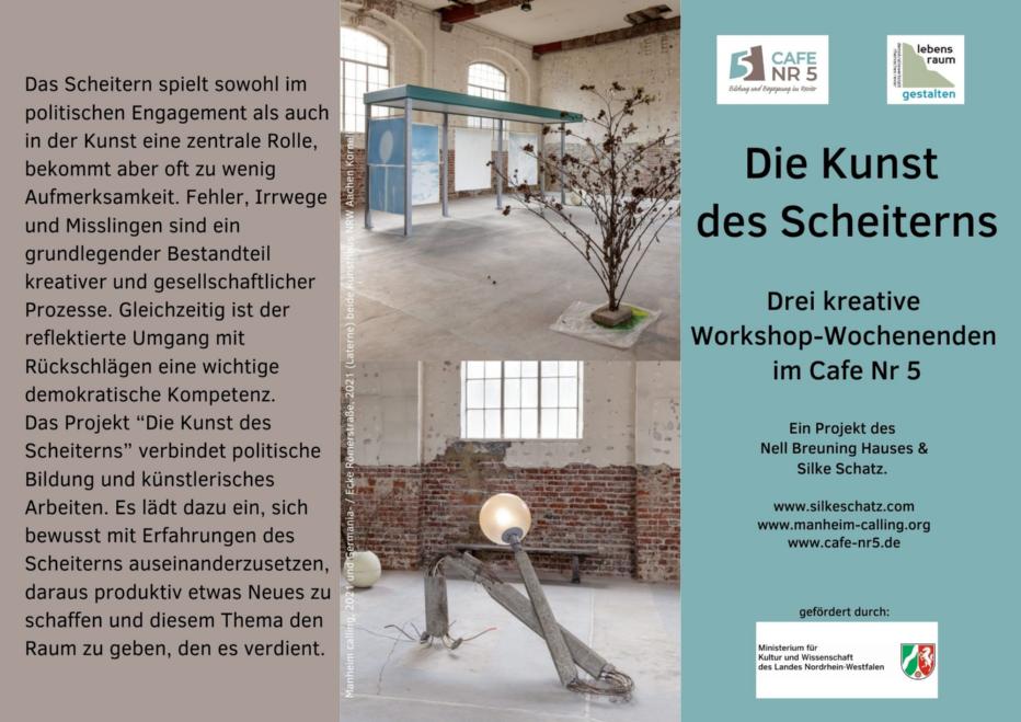 Seite 1 von 2 des Flyers, Kurzbeschreibung von 'Die Kunst des Scheiterns'