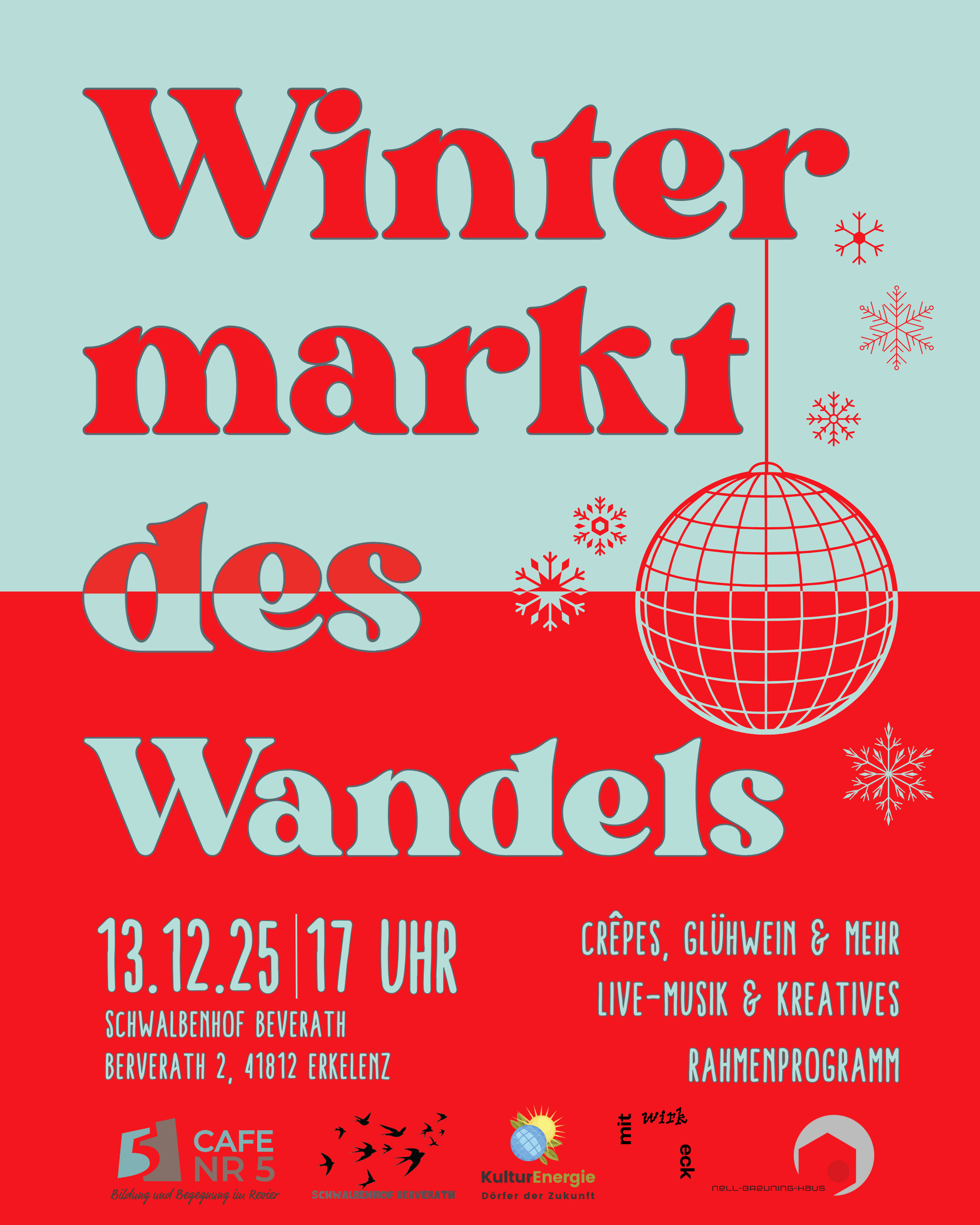 Flyer zum Wintermarkt am 13.12 ab 17.00 im Schwalbenhof Berverath